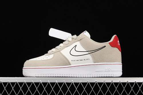 280DB3597100AIR FORCE 1 LOW 07 LV8 FIRST USE LIGHT STONEBLACKSAILUNIVERSITY RED