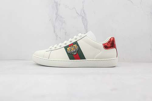 360GUCCI ACE EMBROIDERED LOWTOP SNEAKERS WHITEGREENREDWOMAN3539MAN4044