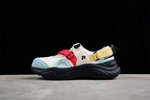 260T12W321401FSHFILA FUSION NON SLIP WEAR RESISTANT SUMMER SANDALS BLACKWHITEMULTICOLORED