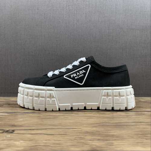 360PRADA PLATFORM DADDY SHOES BLACKBLACKWHITEWOMAN3540