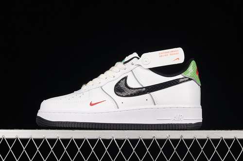 320DV1492101AIR FORCE 1 LOW 07 LX JUST DO IT SNAKESKIN WHITEBLACKWHITEUNISEX3645