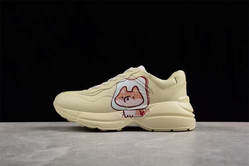 420GUCCI RHYTON VINTAGE TRAINER SNEAKER BEIGEBEIGEBLUEWOMAN3539
