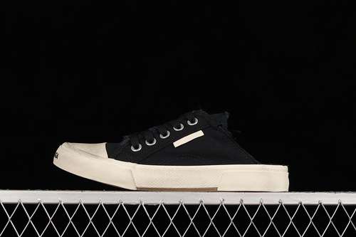 380W3RC11090BALENCIAGA VULC DESTR CANVAS SHOES BLACKBEIGEBLACKWOMAN3539MAN4046