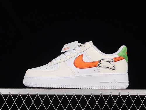 280FD9912181AIR FORCE 1 LOW LV8 GS YEAR OF THE RABBIT WHITEWHITEWASHED TEALSAFETY ORANGE