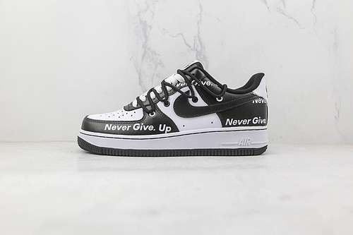 340CV1724104AIR FORCE 1 LOW 07 NEVER GIVE UP BLACKBLACKWHITEWOMAN3639MAN4045