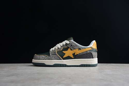 4801H80191007BAPE STA TO LOW BLACKGREYYELLOWWOMAN3639MAN4045