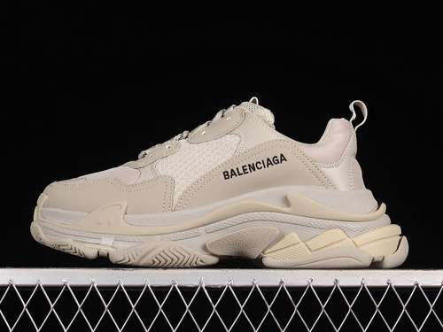 450W2FW19700BALENCIAGA TRIPLE S SNEAKERS BEIGEBEIGEBLACKWOMAN3539MAN4046