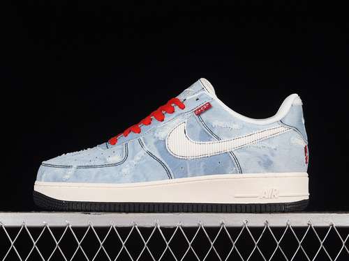 320LE5050012LEVIx27S X AIR FORCE 1 LOW 07 DENIM BLUEBEIGEREDWOMAN3639MAN4045
