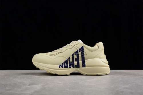 420GUCCI RHYTON VINTAGE TRAINER SNEAKER BEIGEBEIGEBLACKWOMAN3539MAN4044