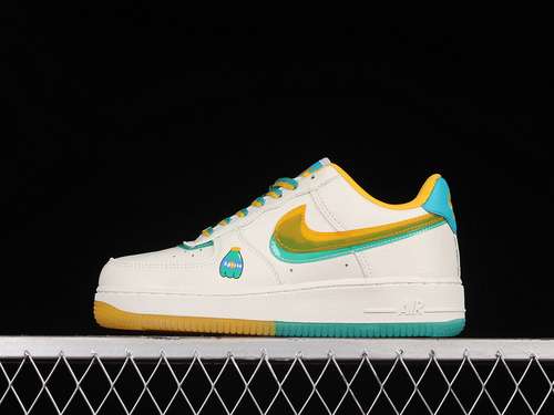 320CW1574803AIR FORCE 1 LOW LV8 GS SPRITE WHITEBLUEYELLOWWOMAN3639MAN4045