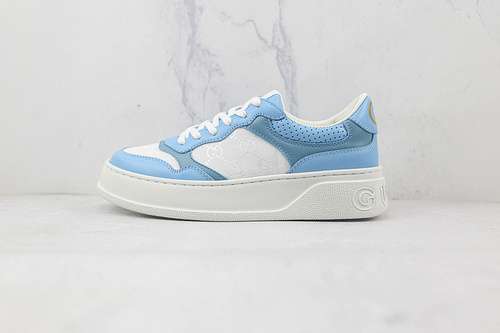 600GUCCI SCREENER GG HIGHTOP SNEAKER LIGHT BLUEWHITEWOMAN3539MAN4044