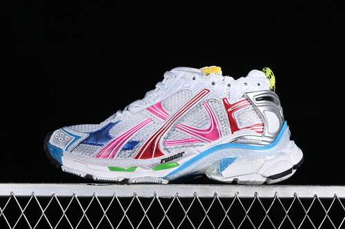 600W3RBW9645BALENCIAGA RUNNER KITH FOURCOLOR WHITESILVERREDPINKBLUEUNISEX3546