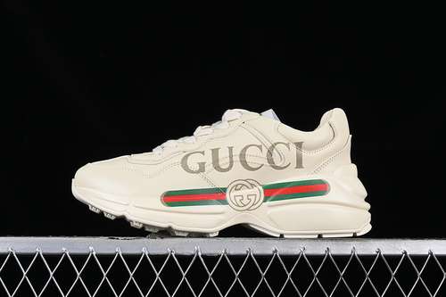 630DRW009522GUCCI RHYTON VINTAGE TRAINER SNEAKER GREENREDGREYWOMAN3539MAN4044