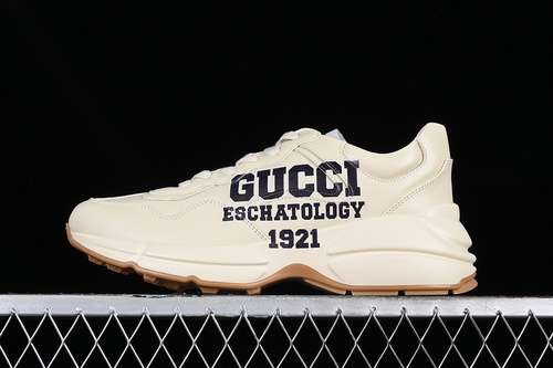 6302SH009522GUCCI RHYTON VINTAGE TRAINER SNEAKER GREYBLACKWOMAN3539MAN4044