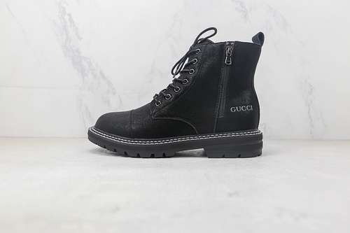 380GUCCI HIGH MARTIN BOOTS BLACKBLACKBLACKWOMAN3539MAN4044