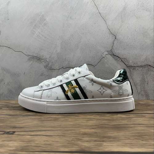 270GUCCI CASUAL SNEAKERS WHITEBLACKGOLDWOMAN3639MAN4044