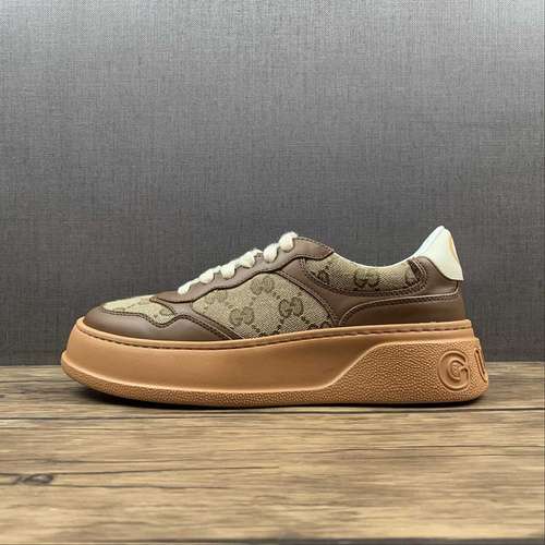 450GUCCI LOW CASUAL SNEAKERS BROWNWHITEGOLDMAN3844