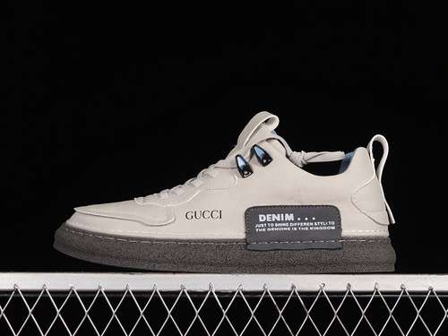380GUCCI CASUAL TRENDY SNEAKERS LIGHT GREYGREYBLACKMAN3944
