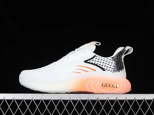 3809Y9209666GUCCI 22SS CASUAL TRENDY SNEAKERS WHITEBLACKORANGEMAN3944