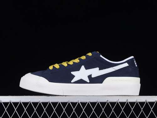 320M191013A BATHING APE MAD STA SNEAKERS NAVY BLUEWHITEYELLOWWOMAN3639MAN4045