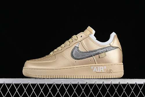 300DX1419900OFFWHITE AIR FORCE 1 07 LOW METAL GOLD OW GOLDGREYMAN40475