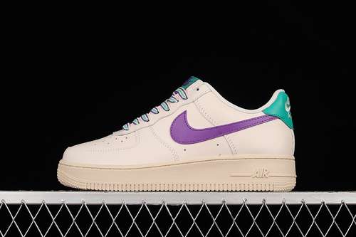 340BS8873306AIR FORCE 1 LOW 07 BEIGEPURPLEGREENWOMAN3639MAN4045