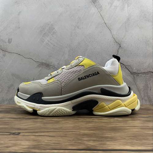 470BALENCIAGA TRIPLE S SNEAKERS GREYWHITEYELLOWBLACKWOMAN3539MAN4046