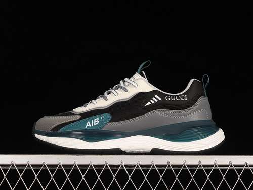 380GUCCI LEISURE TREND SNEAKERS BLACKGREENOFF WHITEMAN3944
