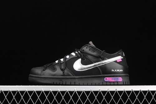 450DM1602001OW X SB DUNK LOW THE 50 BLACKBLACKSILVERWOMAN3639MAN40475