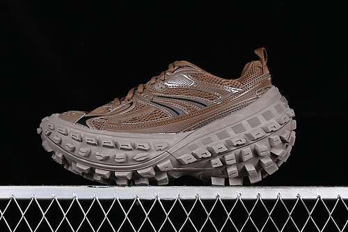 580W2RB52408BALENCIAGA DEFENDER RUBBER PLATFORM SNEAKERS BLACKGREYBROWNUNISEX3546