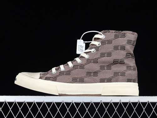 380W1RH50216BALENCIAGA VULC DESTR CANVAS SHOES BROWNWHITEWOMAN3539MAN4045
