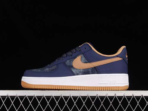 300DD1259400AIR FORCE 1 LOW 07 NAVY BLUEBROWNWHITEMAN3945