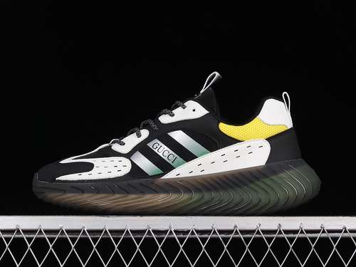 380GUCCI 22SS SPORTS CASUAL SHOES BLACKWHITEBLACKMAN3944