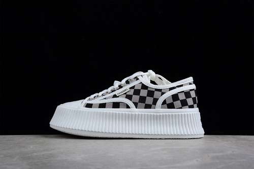 360CHANEL CREEPERS CANVAS LACE SNEAKER WHITEGREYBLACKWOMAN3540