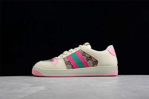 550GUCCI DISTRESSED SCREENER SNEAKER BEIGEPINKGREENWOMAN3539MAN4044