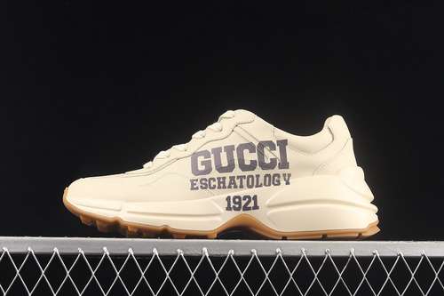 5802SH009522GUCCI RHYTON VINTAGE TRAINER SNEAKER BEIGEBEIGEBLACKWOMAN3539MAN4044
