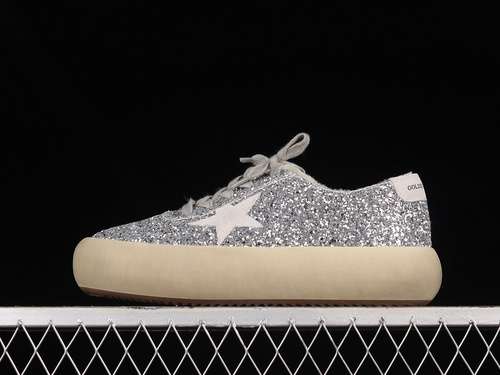 480GOLDEN GOOSE SUPER SNEAKERS SILVERBEIGELIGHT KHAKIWOMAN3539