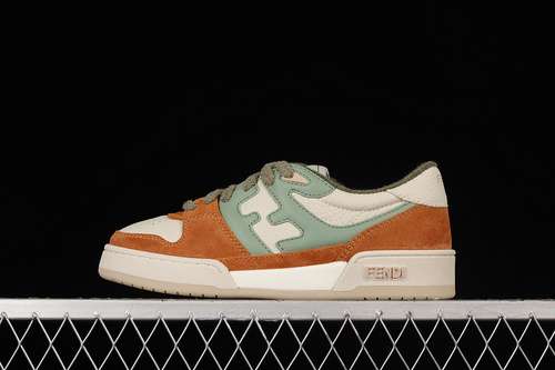 55011COM20211851FENDI MATCH 2022 CASUAL SHOES BEIGEEARTHY ORANGEGREEN3544