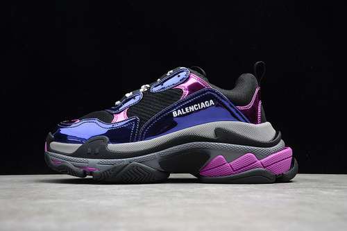 480BALENCIAGA TRIPLE SS SNEAKERS BLACKPURPLEWHITEWOMAN3539MAN4046