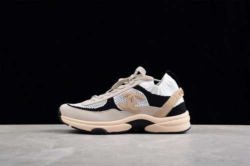 380CHANEL 22SS SNEAKERS LIGHT KHAKIBLACKWHITEWOMAN3540