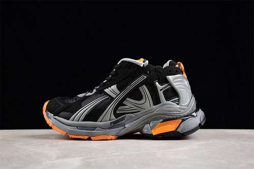 600W3RNY4018BALENCIAGA RUNNER 75 GREYBLACKORANGEWOMAN3539MAN4046