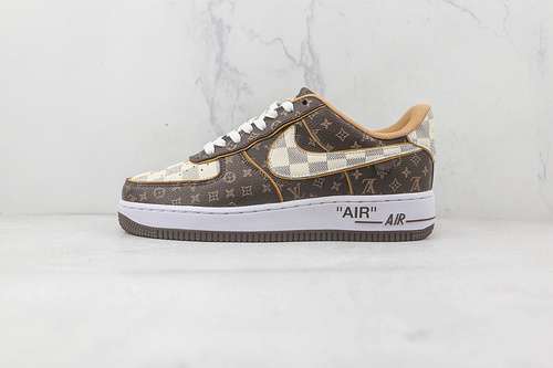850LV X OW X AIR FORCE 1 LOW 07 DARK BROWNGREYBEIGEWOMAN3639MAN4046