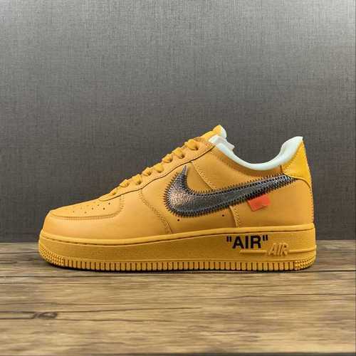 400DD1876700OFFWHITE X AIR FORCE 1 LOW LEMONADE UNINIVERSITY GOLDBLACKUNISEX36475