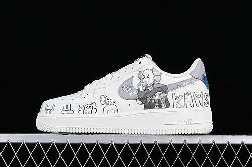 340CW2288999KAWS AIR FORCE 1 07 LOW WHITEGREYBLUEWOMAN3639MAN4045