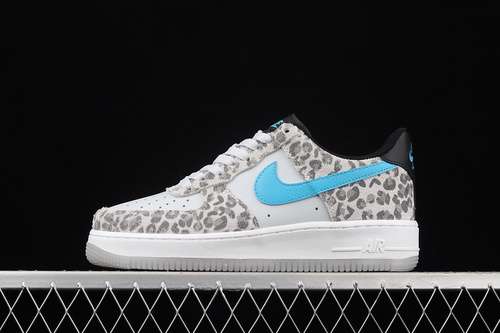 300DJ6192001AIR FORCE 1 LOW PREMIUM SNOW LEOPARD PURE PLATINUMLIGHT BLUE FURYBLACK