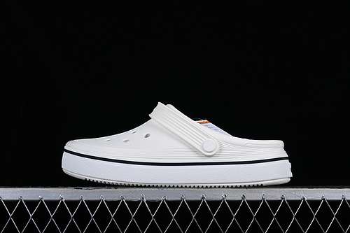 190CTOCS FLAT HOLE SANDALS BLACKWHITEWHITEWOMAN3439MAN4046