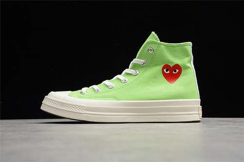 190168299CCOMME DES GARÇONS PLAY X CHUCK TAYLOR ALLSTAR 70S HIGH BRIGHT GREENREDWHITE