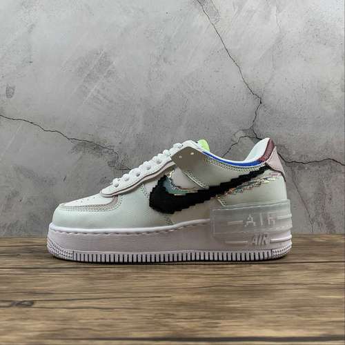 300CV8480300AIR FORCE 1 SHADOW SE PIXEL SWOOSH BARELY GREENWHITEPLATINUM VIOLETBLACK