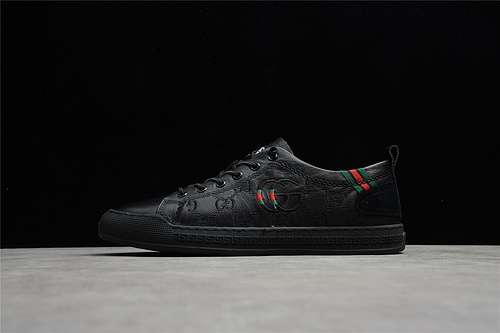 480GUCCI SCREENER LOWTOP SNEAKER BLACKBLACKBLACKMAN3844