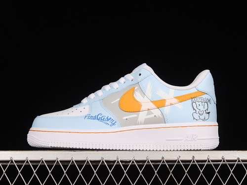 360CW2288669AIR FORCE 1 LOW 07 LIGHT BLUEORANGEWHITEWOMAN3639MAN4045